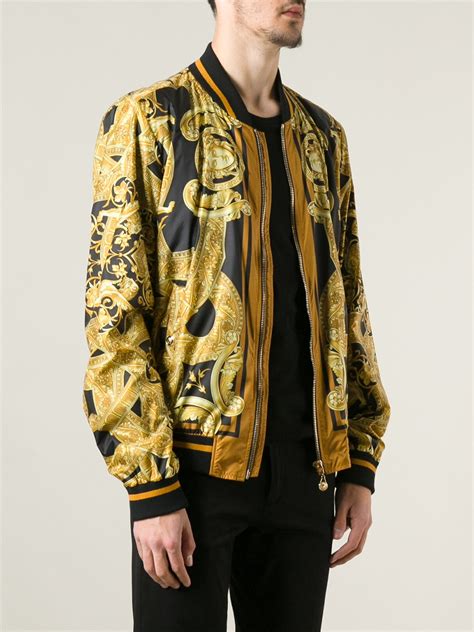 versace jacket mens downward tag|Versace bomber jacket.